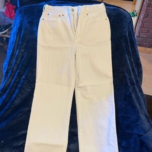 J. Crew Off-White Slim Wide-Leg Pants